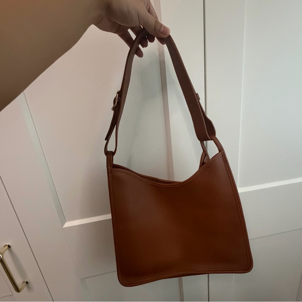 LONGCHAMP Le Foulonné M Hobo Bag - Caramel Leather